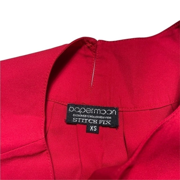 Papermoon Red Cap Sleeve Blouse XS - Picture 4 of 9